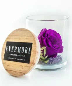 Onlineamericanstore The Evermore Preserved Purple Rose Keepsake Gift - Gift For Girlfriend - Gift For Wife - Gift For Women - Anniversary Gift Mother's Day Gift