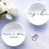 Onlineamericanstore Engagement Gift For Couple | Engagement Jewelry Dish Engagement Gift Idea Engagement Gift For Her Couples Initial Jewelry Ring Trinket Dish Gift Collection