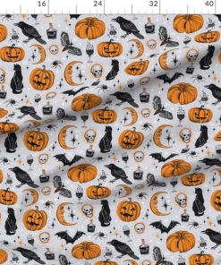Onlineamericanstore Halloween Fabric, Cute & Fun Spooky Fabric, Witch Fabric, Children Halloween Fabric 100% Cotton For Quilting And General Sewing Projects. Update Your Settings