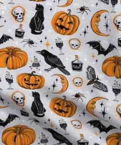 Onlineamericanstore Halloween Fabric, Cute & Fun Spooky Fabric, Witch Fabric, Children Halloween Fabric 100% Cotton For Quilting And General Sewing Projects. Update Your Settings