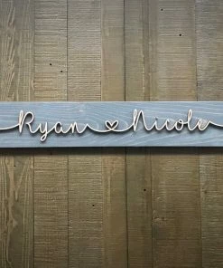 Onlineamericanstore Personalized Valentines Day Gift / Love Couples Name Pallet Sign / Boyfriend Girlfriend Gift / Fiance Wedding Anniversary Gift / Custom Name Custom Name Accessories