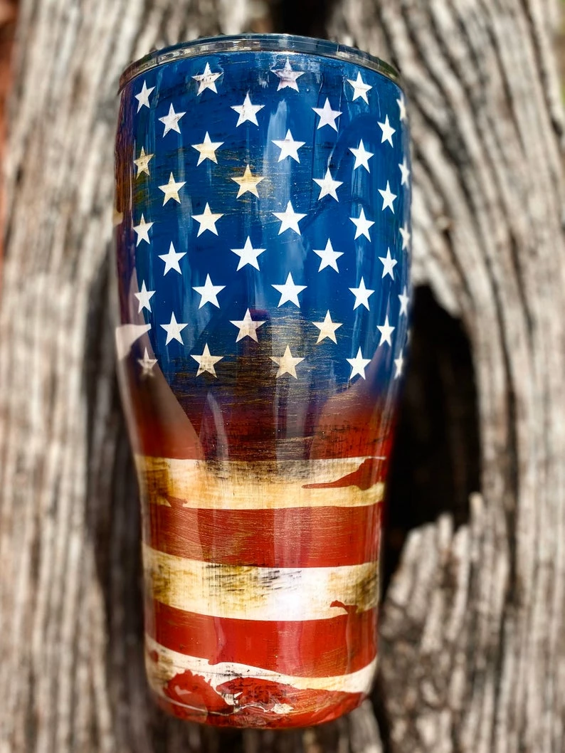 The American Store Casual Glasses Distressed American Flag Custom Tumbler/Patriotic Gift/Flag Cup 4 The American Store Casual Glasses Distressed American Flag Custom Tumbler/Patriotic Gift/Flag Cup