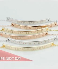 Onlineamericanstore Custom Name Accessories Custom Coordinate Bracelet For Women Special Date Bracelet Women Engraved Coordinates Bracelet Gifts For Girlfriend FB-11