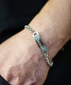 Onlineamericanstore Personalized Guy Gift Mens Bracelet Gifts For Him Dad Bracelet Valentine's Day Gift Custom Name Bracelet For Husband Boyfriend Gift