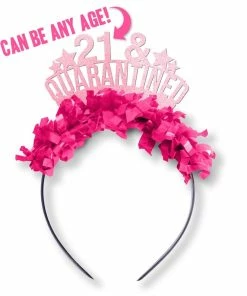 Onlineamericanstore Quaranitine Birthday Gifts 21st Birthday Quarantine Crown - Funny Birthday Gift For Her - Social Distance Tiara - Self Isolation - 30th - 21st - 40th - 50th Birthday