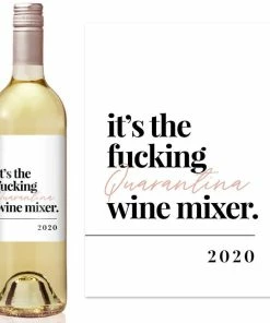 Onlineamericanstore Quaranitine Birthday Gifts Quarantine Funny Gift - Quarantina Wine Mixer - Funny Wine Label - Social Distancing - Funny Gift Idea