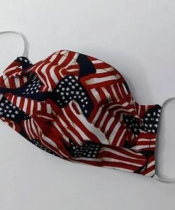 Onlineamericanstore Face Mask, Face Covering, Washable And Reusable, Reversible Red, White And Blue Hand Made Face Mask, 100% Cotton, Made In USA, Ready To Ship