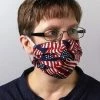 Onlineamericanstore Face Mask, Face Covering, Washable And Reusable, Reversible Red, White And Blue Hand Made Face Mask, 100% Cotton, Made In USA, Ready To Ship