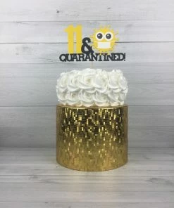 Onlineamericanstore Quarantine Cake Topper - Birthday Cake Topper - Quarantine Birthday - ANY AGE - Age Cake Topper - Birthday In Quarantine - Quarantine Party