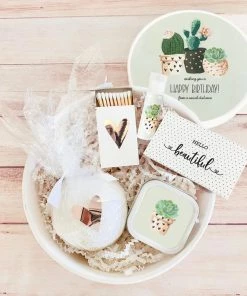 Onlineamericanstore Quarantine Birthday Gift Box - Happy Birthday Social Distance Gift Box - Send A Birthday Gift For Her (EB3250SFLW) Quaranitine Birthday Gifts