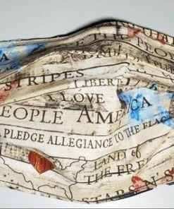 Onlineamericanstore Protective Reversible,reusable,washable Double Sided Natural Cotton Face MaskForestUSA Patriotic-Adjustable Elastic Band