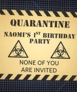 Onlineamericanstore Quaranitine Birthday Gifts QUARANTINE Birthday Party Poster, Customizable, Fast Shipping