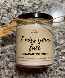 Onlineamericanstore I Miss Your Face Candle 2020 | Quarantine 2020 Candle | Quarantine Gift | 100% Soy Candle | Natural Candle | Funny Candle | Candle Gift