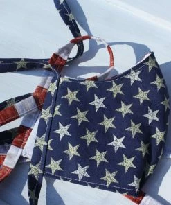 Onlineamericanstore American Flag Face Mask With Filter Pocket - 100% Cotton Face Mask - Washable Face Covering - Reusable Adult Face Mask - Patriotic Face Mask