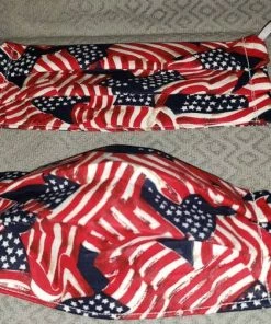 Onlineamericanstore Face Mask Cover Pleated Elastic For Ears Triple Layer HD Stabilizer Reversible Washable Breathable Buy 1 Donate 1 Patriotic Flags LAST 8