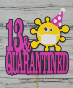Onlineamericanstore Quarantine Cake Topper - Birthday Cake Topper - Quarantine Birthday - ANY AGE - Age Cake Topper - Birthday In Quarantine - Quarantine Party