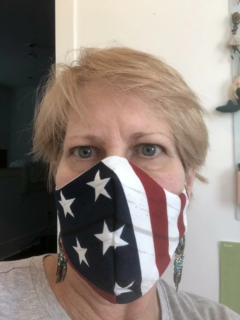 Onlineamericanstore American Flag 3 Layer Face Mask, Red White And Blue Cotton Face Mask, Reusable Face Mask, 3 Layer Protection Face Mask, Patriotic Mask 3 Onlineamericanstore American Flag 3 Layer Face Mask, Red White And Blue Cotton Face Mask, Reusable Face Mask, 3 Layer Protection Face Mask, Patriotic Mask