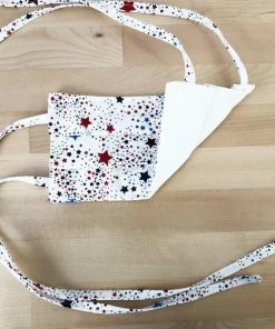 Onlineamericanstore Ready To Ship Cotton Face Mask With Ties, Fabric Face Mask With Pleats And Ties For Adjustment Of Size, Face Mask For Adult Men And Women