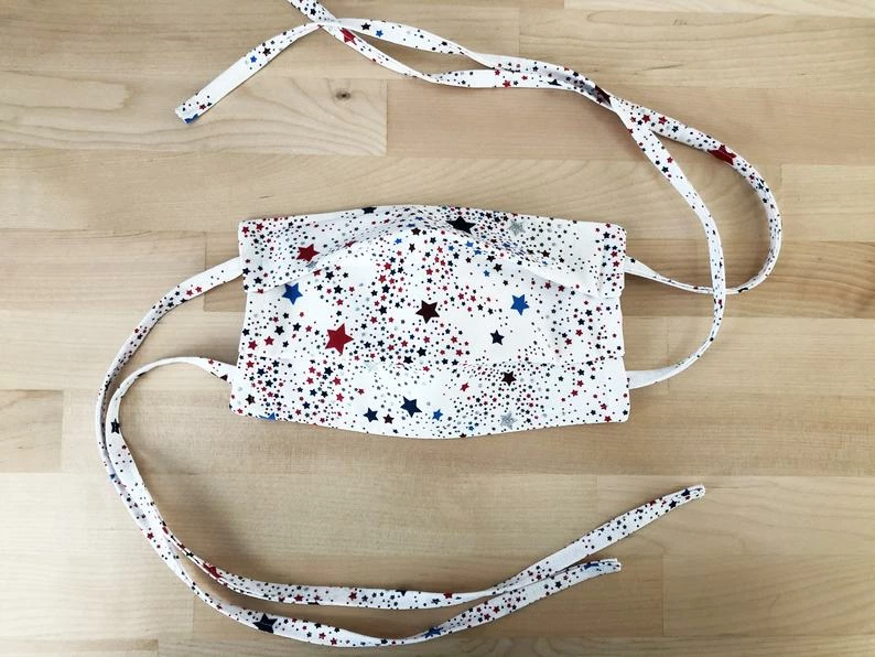 Onlineamericanstore Ready To Ship Cotton Face Mask With Ties, Fabric Face Mask With Pleats And Ties For Adjustment Of Size, Face Mask For Adult Men And Women 5 Onlineamericanstore Ready To Ship Cotton Face Mask With Ties, Fabric Face Mask With Pleats And Ties For Adjustment Of Size, Face Mask For Adult Men And Women