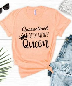 Onlineamericanstore Quarantined Birthday Queen T-shirt. Birthday Party Tee, Custom Birthday Quarantined Shirt,Kids Birthday Quarantine,Quarantine Birthday Gift