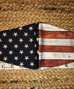 Onlineamericanstore Handmade Men’s Patriotic American Flag Men’s Face Mask 100% Cotton Fabric With Filter Pocket And Elastic Straps