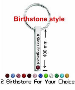 Onlineamericanstore 4 Sides 3D Bar Keychain, Personalized Bar KeyChain, Engrave Own Phrase, Engrave Wedding Keychain, Engraved Keychain For Husband Boyfriend