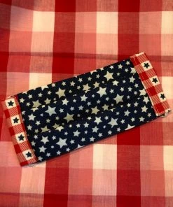 Onlineamericanstore Stars & USA Patriotic Face Mask, Reusable Washable, Anti Dust 100% Cotton, Fashionable Indoor Outdoor, Made In The USA