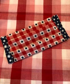 Onlineamericanstore Stars & USA Patriotic Face Mask, Reusable Washable, Anti Dust 100% Cotton, Fashionable Indoor Outdoor, Made In The USA