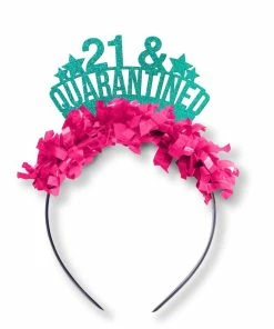Onlineamericanstore Quaranitine Birthday Gifts 21st Birthday Quarantine Crown - Funny Birthday Gift For Her - Social Distance Tiara - Self Isolation - 30th - 21st - 40th - 50th Birthday