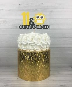 Onlineamericanstore Quarantine Cake Topper - Birthday Cake Topper - Quarantine Birthday - ANY AGE - Age Cake Topper - Birthday In Quarantine - Quarantine Party