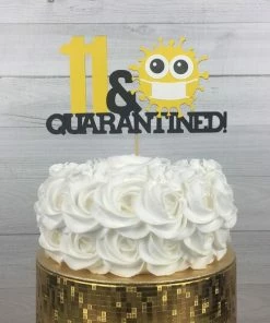 Onlineamericanstore Quarantine Cake Topper - Birthday Cake Topper - Quarantine Birthday - ANY AGE - Age Cake Topper - Birthday In Quarantine - Quarantine Party