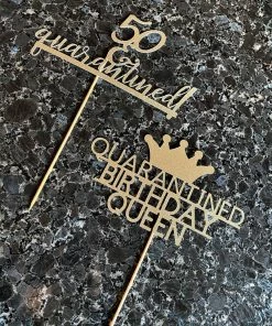Onlineamericanstore Quaranitine Birthday Gifts Quarantined Birthday Queen Glitter Cake Topper, Any Age Customizable, Quarantine Birthday, Happy Quarantined Birthday, Quarantine Decoration