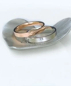 Onlineamericanstore Custom Name Accessories Tiny Personalized Pewter Ring Dish - Heart Shaped Ring Dish - Silver Trinket Dish - Engagement Gift For Her - Ring Dish With Names And Date