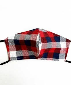 Onlineamericanstore Face Mask, Cloth Face Mask, Reusable Washable, Reversible, Adult Face Mask, Unisex Face Mask, Cotton Face Mask, Patriotic Check, Plaid