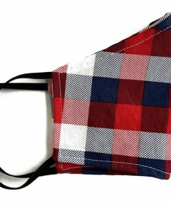 Onlineamericanstore Face Mask, Cloth Face Mask, Reusable Washable, Reversible, Adult Face Mask, Unisex Face Mask, Cotton Face Mask, Patriotic Check, Plaid