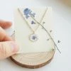 Onlineamericanstore Hexagon Forget Me Not Resin Necklace, Real Flower Jewelry, Real Flower Necklace, Resin Jewelry, Pressed Flower Jewelry,Gold Hexagon Necklace