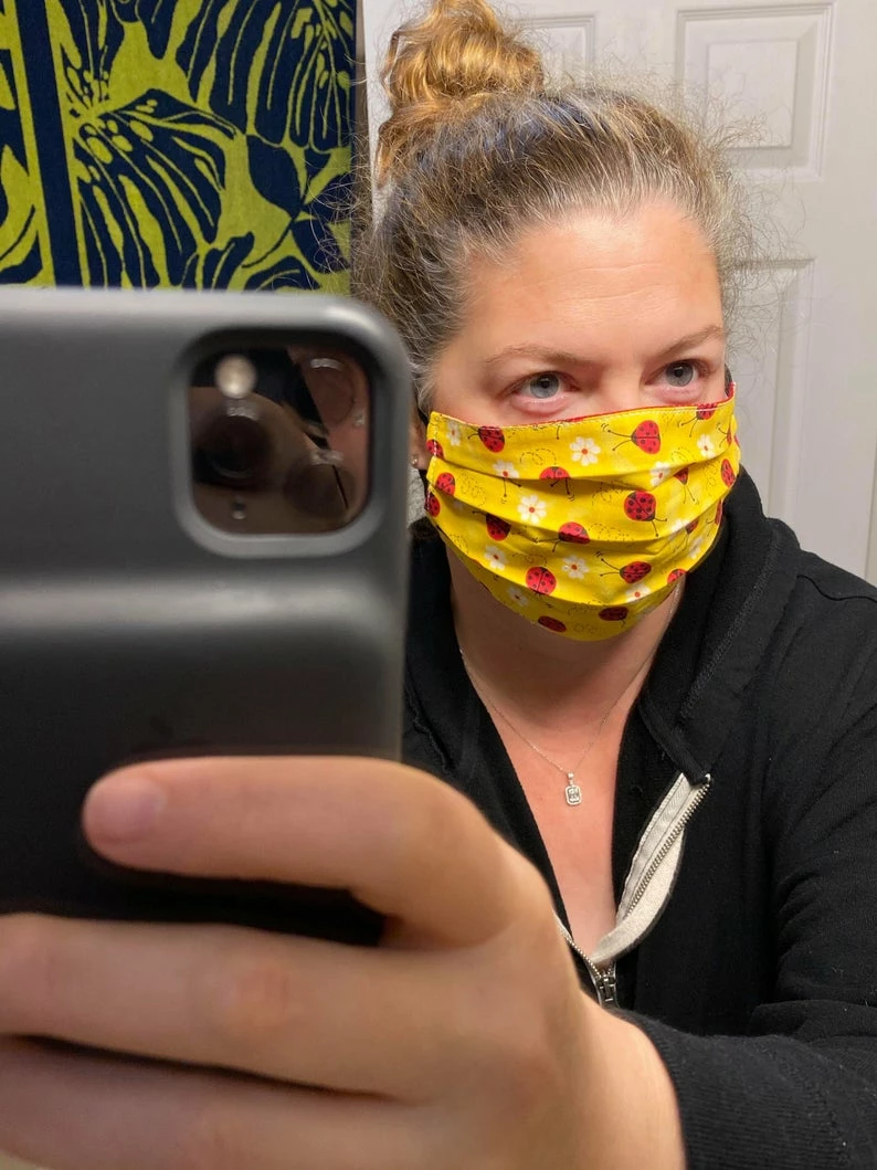 Onlineamericanstore Face Mask Reusable And Washable - Patriotic Campers - Double Layer Cotton With Elastic Ear Loops - Ready To Ship - Reverses To Stars 7 Onlineamericanstore Face Mask Reusable And Washable - Patriotic Campers - Double Layer Cotton With Elastic Ear Loops - Ready To Ship - Reverses To Stars