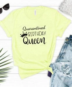 Onlineamericanstore Quarantined Birthday Queen T-shirt. Birthday Party Tee, Custom Birthday Quarantined Shirt,Kids Birthday Quarantine,Quarantine Birthday Gift