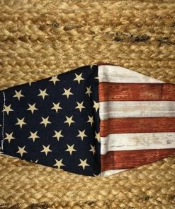 Onlineamericanstore Handmade Men’s Patriotic American Flag Men’s Face Mask 100% Cotton Fabric With Filter Pocket And Elastic Straps