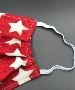 Onlineamericanstore Washable Reusable Cotton Elastic Face Mask American Flag Star Design Amish Handmade Washable Heavy Duty MADE IN USA