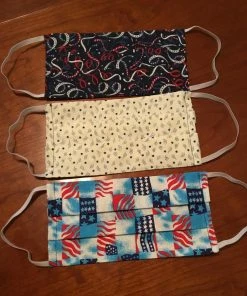 Onlineamericanstore Face Mask - Cotton Fabric, Washable, Reusable, Adult Size With Filter Pocket