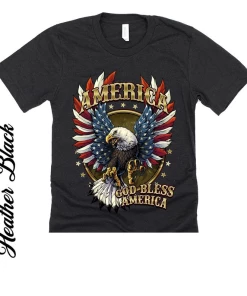 Onlineamericanstore God Bless America | Patriotic American Eagle Tshirt | 4th Of July Shirt | USA Shirt | Cotton Tee | Premium T-shirt