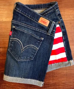 LilRuntsDenim Girls Painted Denim, Jean Shorts, American Flag Jean Shorts, Painted Jean Shorts, 4th Of July Jean Shorts Women Clothing