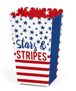 Onlineamericanstore Patriotic Theme Party Supplies 4th Of July Decoration 12pcs Paper Firework Candy Boxes Stars And Stripes Gift Box Independance Day Party Supplies