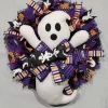 Online American Store Ghost Halloween Wreath,front Door Ghost Wreath Decor, Fun Halloween
