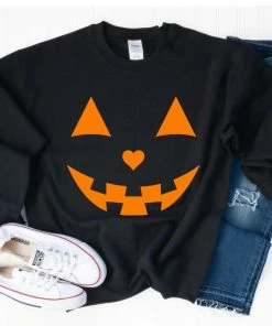 HQM Store Hot Sale Women Halloween Pumpkin Print Long Sleeve Sweatshirt Pullover Tops Shirt Female Casual Hoodies Tracksuit HO832710 Halloween Women Clothing