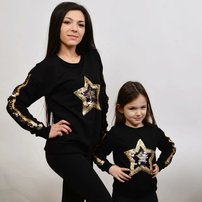 Opening Store 2018 New Christmas Sweater Fashion Family Matching Outfits Women Newborn Baby Girls Sequins Tops Sweatshirt Family Look Clothing 4 Opening Store 2018 New Christmas Sweater Fashion Family Matching Outfits Women Newborn Baby Girls Sequins Tops Sweatshirt Family Look Clothing