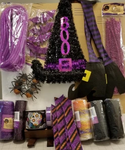 The American Store Witch Wreath, Witch Hat Wreath, Broomstick, Halloween Wreath Decor, Witch Legs Wreath, Burlap Witch Wreath