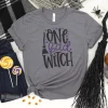 The American Store One Bad Witch - Halloween Tee - Trick Or Treat - I Love Witches - Broomstick - Bella Canvas T-shirt - Soft Tees -Unisex T-shirt