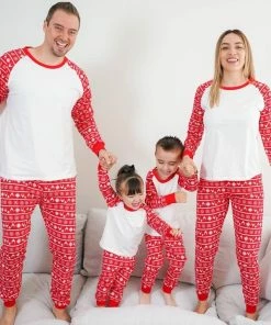 Online American Store Christmas Retro Family Matching Clothes Family Pajamas Clothing Sets Father Son Matching Clothes Xmas Mother Daughter Homewears